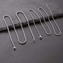 1pc Hip Hop Style Stainless Steel Twisted Blue Rope Chain/Dragon Bone Chain, 60CM Length Suitable For Men And Women - Twisted Blue Flower Chain - View 7