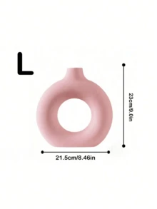 1 件粉色塑料圆形花瓶装饰，仿真干花装饰花瓶，艺术花瓶用于插花，简约客厅展厅装饰，家居装饰，花瓶，餐桌装饰 - 粉紅色 - 查看 12