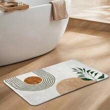 Thảm phòng tắm phong cách Bohemian, thảm trang trí chống trượt, thảm sợi nhỏ siêu thấm hút, thảm phòng tắm có thể giặt được, phù hợp cho phòng tắm, vòi sen, phòng giặt, màu trắng và xanh lá cây. - Nhiều màu - Xem 1