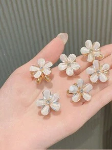 Juego de 8 piezas/12 piezas Pasadores para el cabello de metal y cristal con diseño de flores, ganchos para el cabello, pinzas para el cabello, pinzas para el cabello, sujetadores para el cabello