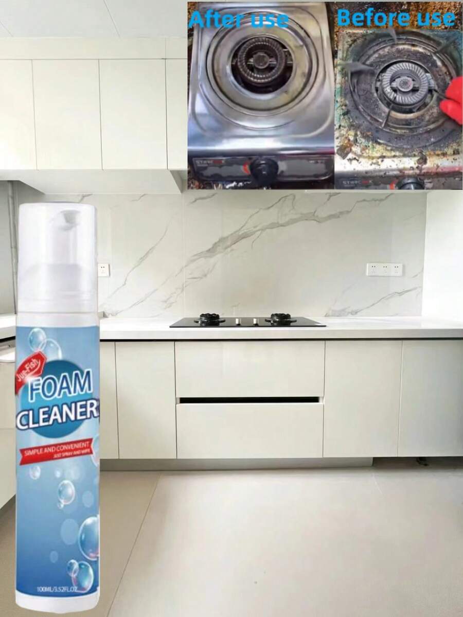 Anti Grease Cleaner Foam Spray For Kitchen, MultiSurface Degreaser For