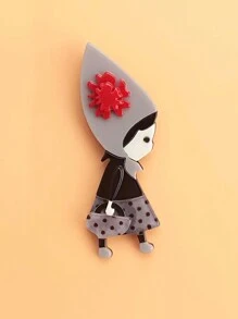 A Cute Cartoon Character Design For Daily Use, Anime Style Brooch, Fashion Accessories For Clothing Decoration, Cartoon Acrylic Bag Character Brooch, Cute And Versatile Women's Suit Cardigan Corsage