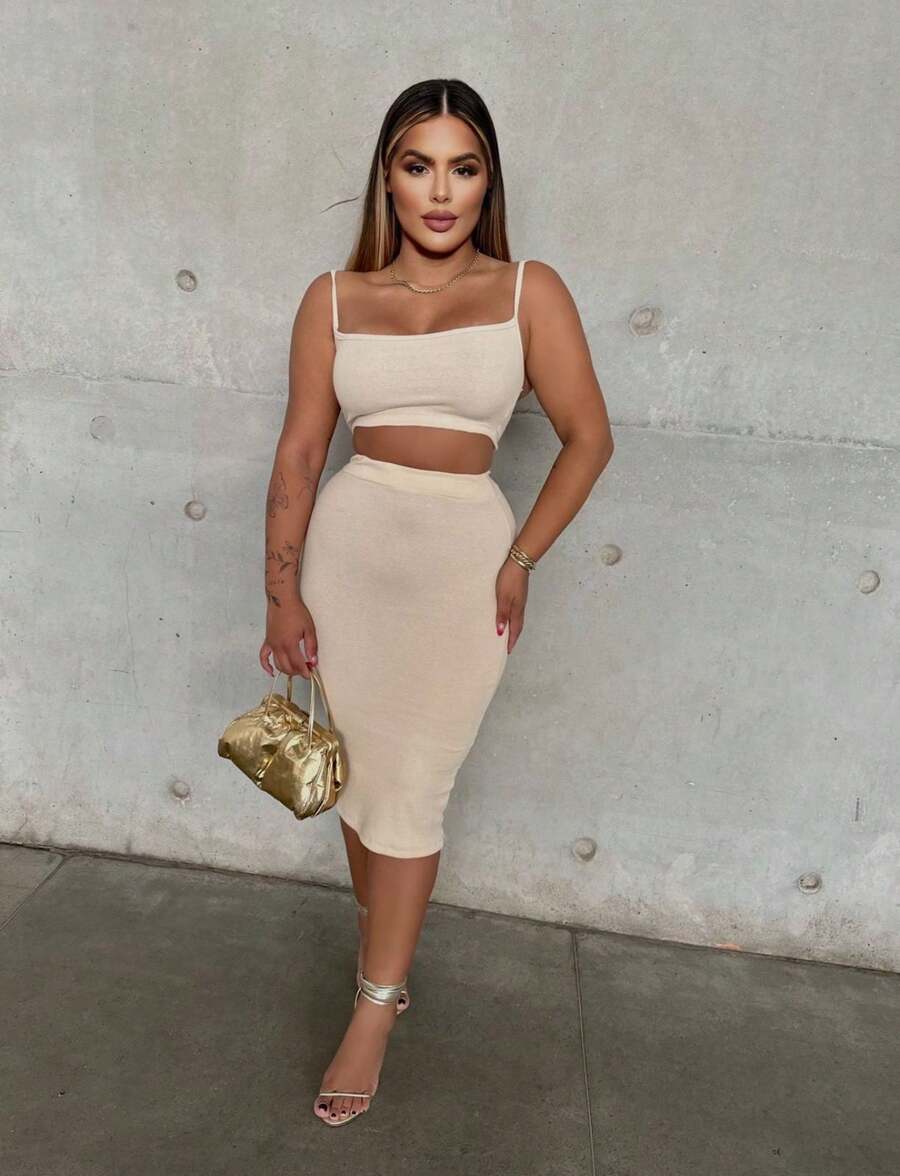 WOMEN'S MIDI SET! - 米色 - 查看 1