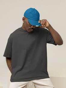 Men's Oversized T-Shirt 100% Premium Cotton Little Angel Streetwear Shirt - 深灰色 - 查看 2