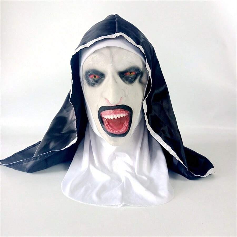 Scream Scary Nun White Mask Masquerade SkullFace Halloween Party Gag