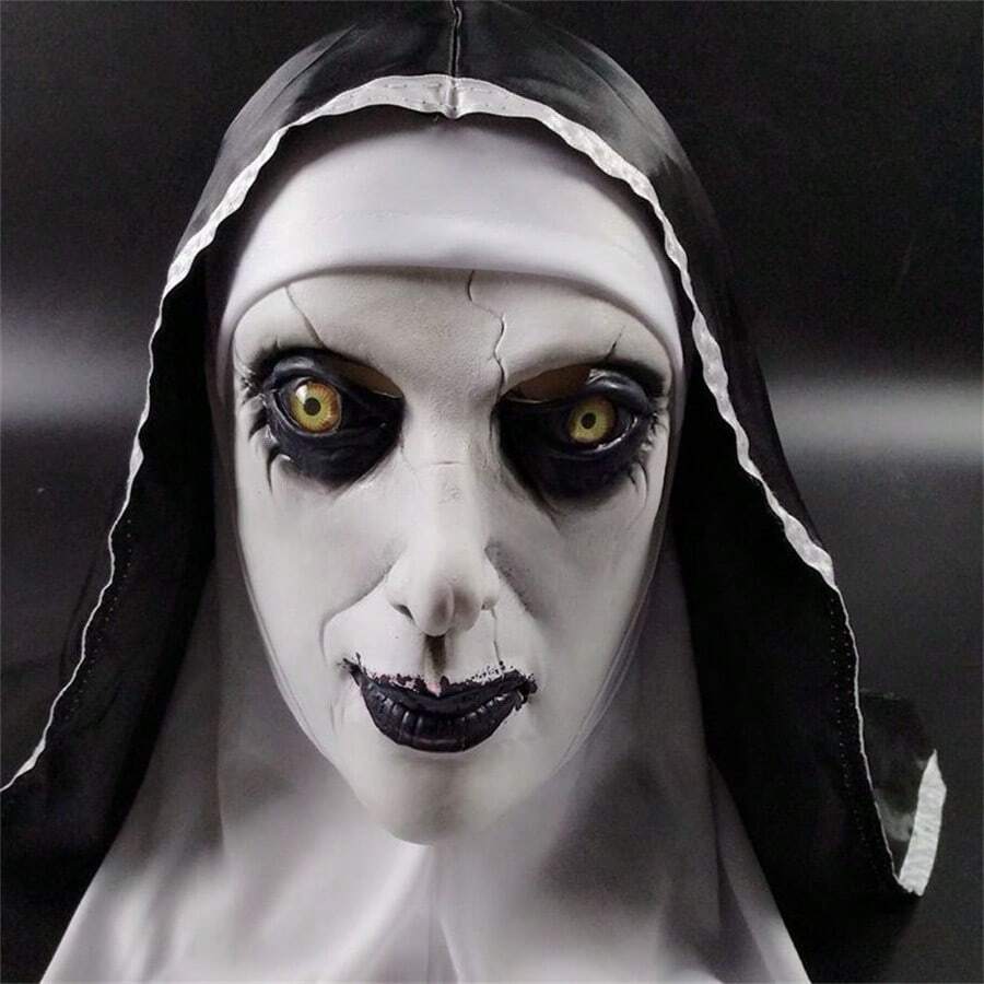 Scream Scary Nun White Mask Masquerade SkullFace Halloween Party Gag