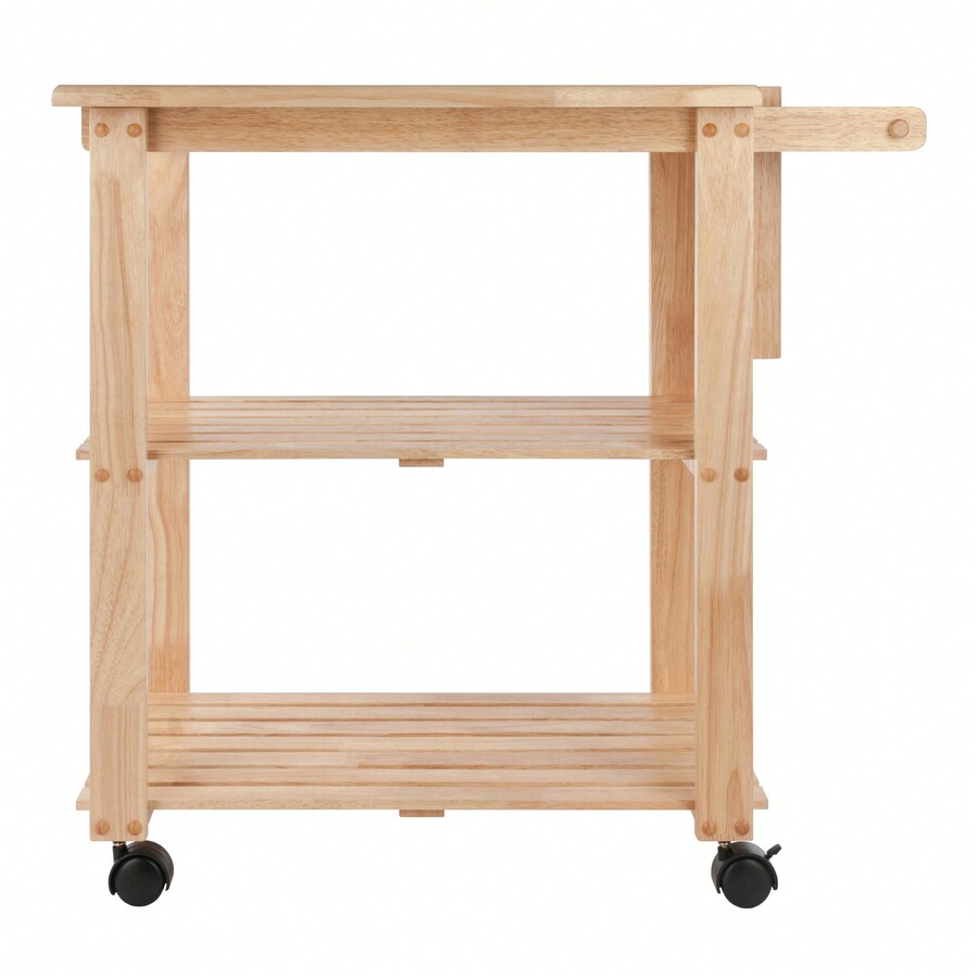 Traditional Utility Kitchen Cart With PullOut Cutting Board And Knife