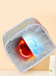 Multifunctional Solid Color Twill Lunch Bag Handheld Insulated Bag For Bento Box, Meal, And Picnic, Summer Outdoor Bags For Food, Picnic Camping Bags - Black - View 8