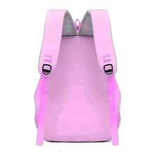 BACKPACK WITH TEDDY BEAR KEYCHAIN ON BACK FEMALE YOUTH CASUAL SCHOOL - 玫紅色 - 查看 3