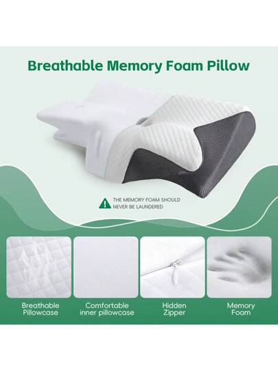 YUNDISSI Memory Foam Neck Pillow, Count Zachte Com Tafel Support Rest Cushion Sleeping, Sleeping Kussen view 7