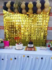 2 cái/gói Rèm dây mưa tiệc 1m X 2m, Trang trí không khí tiệc tùng - Vàng - Xem 3