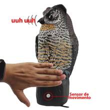 Solar Owl Repellent Lights Up Eyes Realistic Noise Protection Garden Backyard Site Keeps Animals Away Sensor Motion Presence Snake Squirrel Pigeon Pest Animal Security Protection - Rỉ Nâu - Xem 6