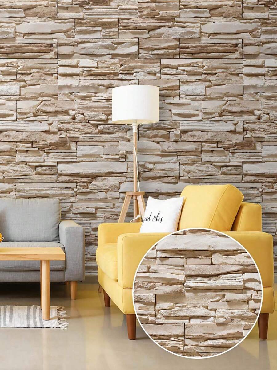 5 Meter Roll Self-Adhesive Sandstone Effect Wallpaper Washable Bedroom Living Room Kitchen Bathroom - 型號01 - 查看 1