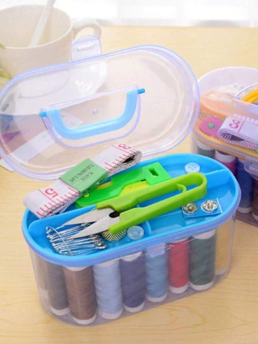 Sewing Kit Mini Sewing Case Tape Measure Thimble Scissors Button Needle Organizer Multipurpose Universal - 查看 1