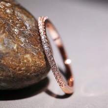 1 Chiếc Nhẫn Trang Trí Đính Đá Cubic Zirconia Quyến Rũ Cho Nữ Cho Quà Tặng Đính Hôn - Hoa hồng vàng - Xem 6