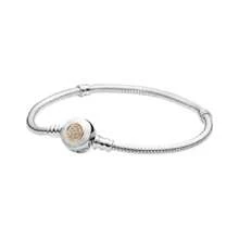 Bestselling S925 Sterling Silver Gold Color Chrysanthemum & Snake Bone Bracelet, Suitable For DIY Bracelet, Fashion Jewelry Gift For Women