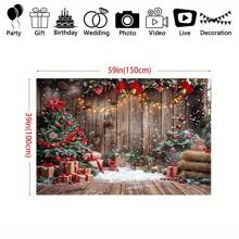 Festive Christmas Backdrop - Rustic Wooden Wall & Floor Design For Holiday Photos, Party Decorations, And Room Ambiance - Multicolor - View 4