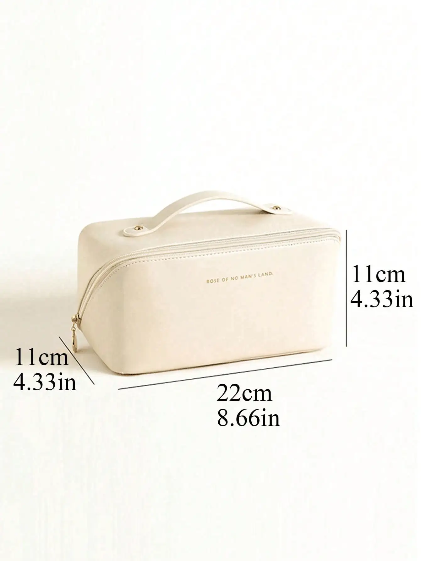 1pc Slogan Graphic Makeup Bag - Beige - View 3