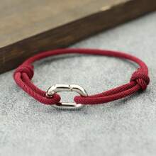 简约男士绳手链手工制作滑动可调节3毫米细绳手链LGBT手链休闲配饰露营