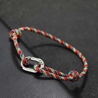 Minimalist Men Rope Bracelet Handmade Sliding Adjustable 3mm Thin String Bracelet LGBT Bracelet Leisure Accessories Camping