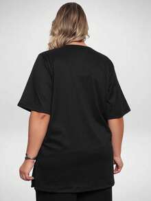 Women's Plus Size Kimono Cardigan In Premium Elegant Ribbed Knit - màu đen - Xem 3