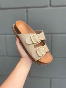 Beira Rio Comfort Women's  Flip Flops - Màu Khaki - Xem 2