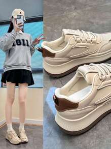 Sneakers alla moda e comode in stile coreano, con suola spessa, scarpe da ginnastica eleganti e versatili per donne, nuovi arrivi di sneakers casual a collo basso con suola chunky