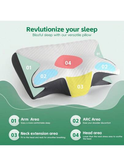 YUNDISSI Memory Foam Neck Pillow, Count Zachte Com Tafel Support Rest Cushion Sleeping, Sleeping Kussen view 6