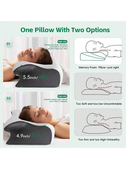 YUNDISSI Memory Foam Neck Pillow, Count Zachte Com Tafel Support Rest Cushion Sleeping, Sleeping Kussen view 10