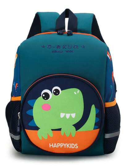 1 件恐龙男孩背包，拉链封口尼龙儿童背包，适合所有季节