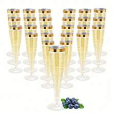 4.5 盎司可重复使用的塑料香槟杯，适用于装饰和婚礼、生日、新娘送礼会、高品质且可重复使用、情人节礼物 - 彩色 - 查看 12