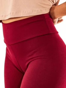 Women's Suplex Bermuda Shorts High Waist Gym Fitness Sports PLUS SIZE - Gỗ đỏ - Xem 3
