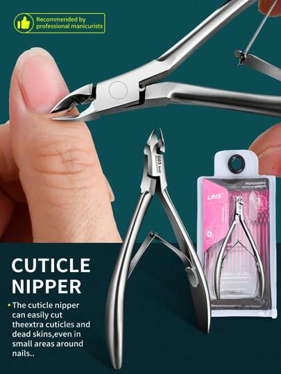 LRIS 不锈钢角质层钳，锋利的角质层修剪器，美甲师推荐的指甲护理工具，美甲用品，美甲工具，美甲工具，返校，指甲，按压指甲的美甲工具