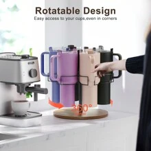 Water Bottle Organizer For 40 Oz Tumbler With Handle, Rotatable  Cup Organizer Holder, Kitchen Organizers And Storage For  Cup Accessories, Wooden Base(Black) - màu đen - Xem 4