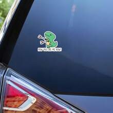 1 Pc Cute Dinosaur Do You Like Me Now Polyvinyl Chloride Waterproof Stickers Stickers For Laptops, Mugs, Cars, Cell Phones, Helmets, Windows, Walls, Good Looking And Funny, Stick Them Wherever You Want! Back To School