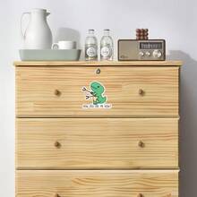 1 Pc Cute Dinosaur Do You Like Me Now Polyvinyl Chloride Waterproof Stickers Stickers For Laptops, Mugs, Cars, Cell Phones, Helmets, Windows, Walls, Good Looking And Funny, Stick Them Wherever You Want! Back To School