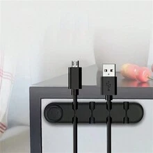 Bộ sắp xếp cáp để bàn hiệu quả cao với 4 lỗ để sạc cáp và đầu nối - Làm bằng chất liệu silicon mềm giúp bàn làm việc của bạn gọn gàng - Nhiều màu - Xem 5