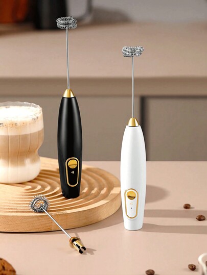 Novo Espumador de Leite, Poderoso Mini Batedor Portátil de Leite com Batedor de Aço Inoxidável, Mexedor de Café, Fabricante de Espuma Portátil, Espumador Elétrico e Liquidificador sem Fio, Ideal para Café, Lattes, Cappuccino, Matcha, Chocolate Quente