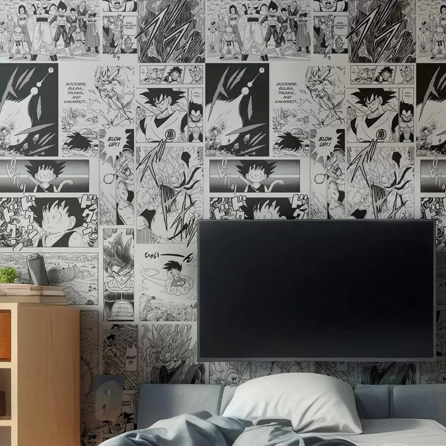 Black And White Manga Anime Dragon, Ball Z Sticker Roll 0.5x3m - 黑與白 - 查看 1