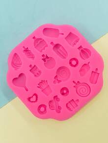 1 件硅胶花形模具，DIY 蛋糕装饰、巧克力、软糖工具、烘焙和芳香疗法 - 粉色 - 查看 4