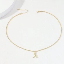 1 Stück Mode einfach Stil Damen Halskette mit golden Alphabet Anhänger Für Frauen