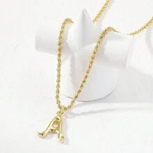 1 Stück Mode einfach Stil Damen Halskette mit golden Alphabet Anhänger Für Frauen