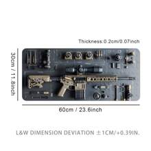 1个酷炫枪型鼠标垫，大号桌面垫，办公桌配件，缝边防滑XL鼠标垫，橡胶底座，尺寸35.4x15.7英寸，适用于家庭办公室，送朋友，返校季游戏鼠标垫，办公桌配件，办公用品，办公桌配件，桌面鼠标垫 - GUN - 查看 16