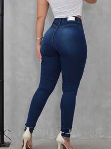 Women's Skinny Butt Lifting Jeans Premium Essential Fabric - 水鴨藍 - 查看 3