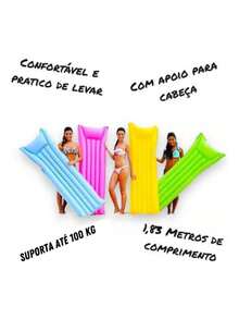 Inflatable Pool Float Mattress Beach Tanning Mat 1.83m X 69cm - 玫瑰紅 - 查看 4