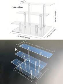 Giá để bánh tròn bằng Acrylic trong suốt, nhiều lớp, dùng để trưng bày đồ tráng miệng cho tiệc cưới và sinh nhật, nhà bếp, quà tặng Giáng sinh - Trong sáng - Xem 2