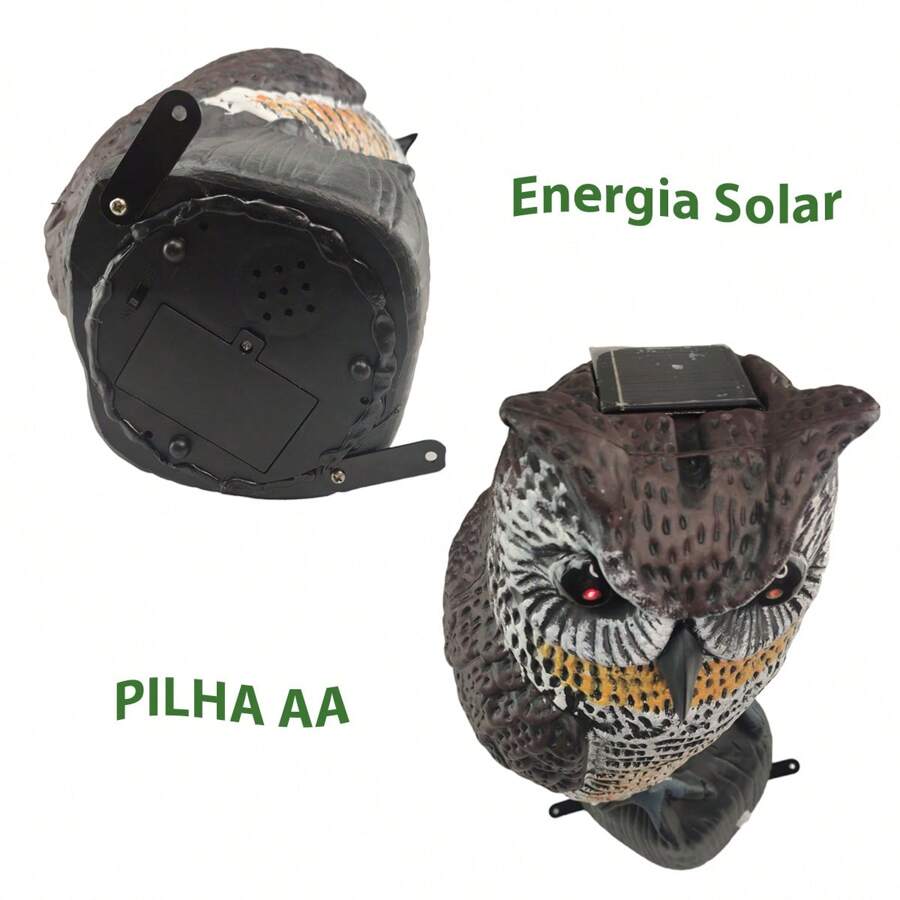 Solar Owl Repellent Lights Up Eyes Realistic Noise Protection Garden Backyard Site Keeps Animals