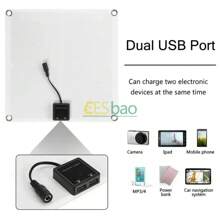 EESBAO Tấm pin mặt trời 30W 12V 5V Pin mặt trời Bộ điều khiển 10A-100A Tấm pin mặt trời cho điện thoại RV Xe MP3 PAD Bộ sạc Nguồn pin ngoài trời - Be - Xem 7