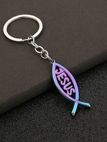1pc English Letter Car Key Chain Pendant Bag Charm Metal Small Accessory - Multicolor - View 6