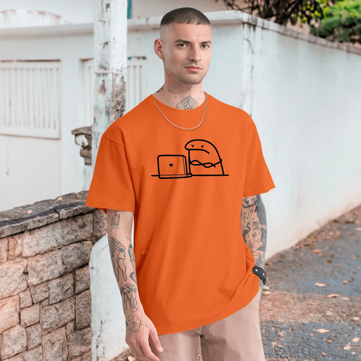 Flork Programmer T-Shirt Nerd Geek IT T Shirt Casual Custom 100% Cotton - trái cam - Xem 1